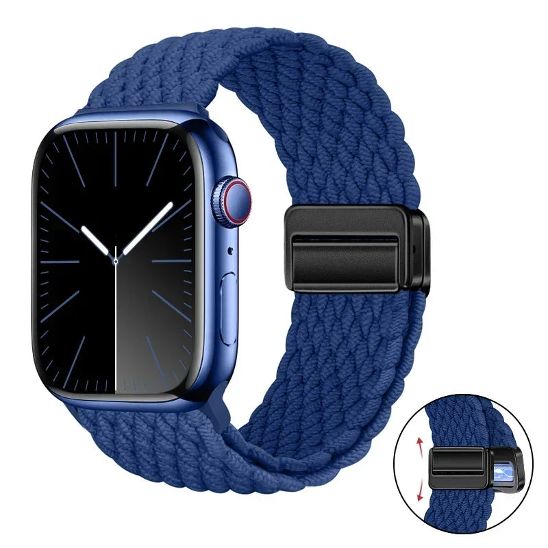Magnetic Braided band For Apple Watch band 46mm 42mm 45mm 41mm 44mm 40mm Ultra 2 49mm Nylon band Apple Watch 10 9 8 7 6 5 4 SE
