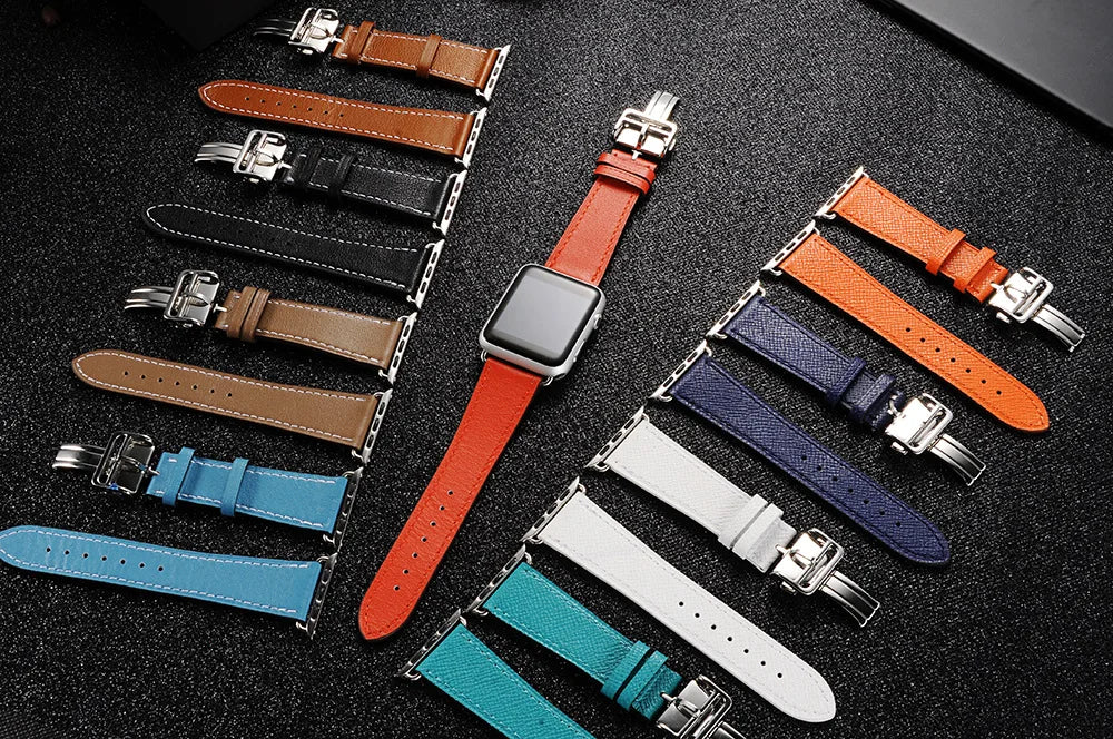 Genuine Leather band For Apple Watch Series 11 10 9 8 SE 3 band 46mm 44mm 41mm 45mm 42mm 38mm band Apple Watch Ultra 3 2 1 49mm