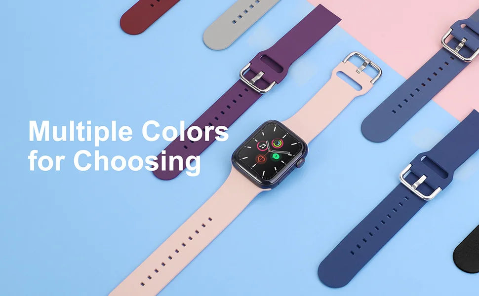 Silicone band For Apple Watch band 40mm 44mm 45mm 41mm 49mm 42mm 44mm 45mm watch band Apple Watch Series 8 7 6 5 4 3 SE Ultra