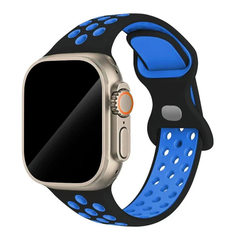 Original Sport band for Apple Watch band Ultra 2 49mm 45mm 44mm 42mm 38mm Colored Particles Rubber band for Apple Watch 9 8 7 6 5 SE