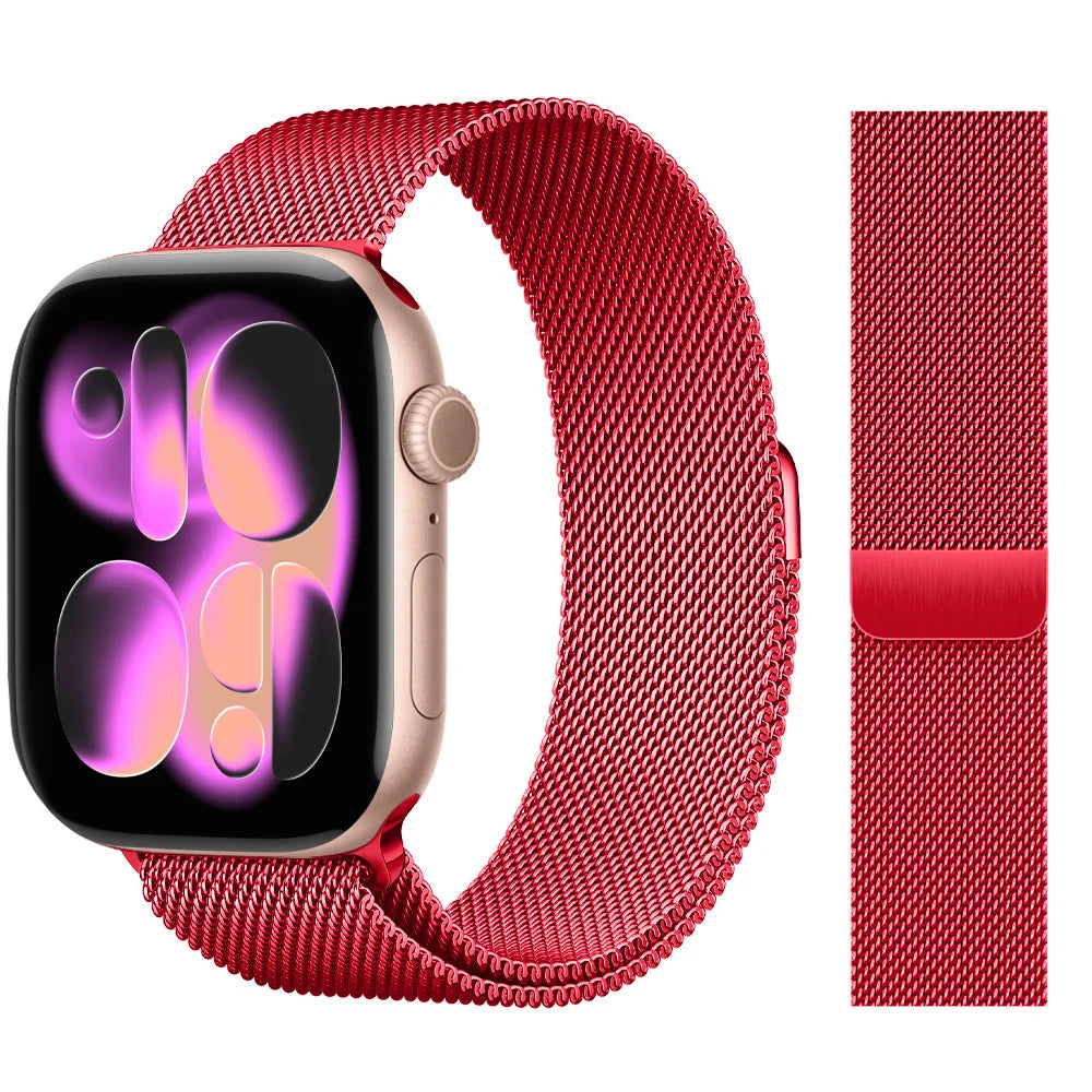 For Apple Watch band 11 10 9 8 SE 46mm 42mm 44mm 45mm Ultra 3 2 49mm 41mm Milanese Loop metal band correa Apple Watch bands