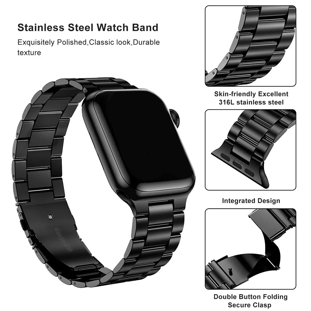 Stainless steel band for Apple Watch band 49mm 45mm 41mm 44mm 40mm 42mm 46mm metal band Apple Watch 11 10 9 8 7 6 5 SE Ultra 3