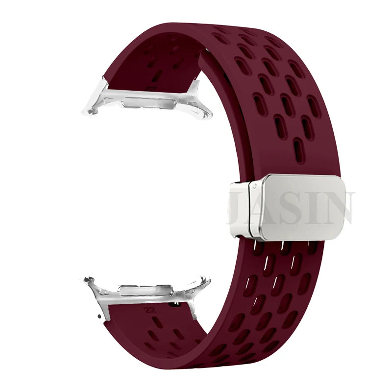 Silicone Strap for Samsung Galaxy Watch 8 40mm 44mm 8 Classic 46mm Magnetic Buckle Band Breathable Watchband No Gaps Bracelet