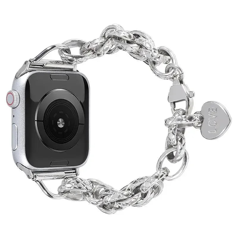Metal band for Apple Watch Ultra 49mm 41mm 45mm 40mm 44mm 38mm 40mm Love Chain Design Women band for Apple Watch 9 8 7 SE 6 5 4 3 2 1
