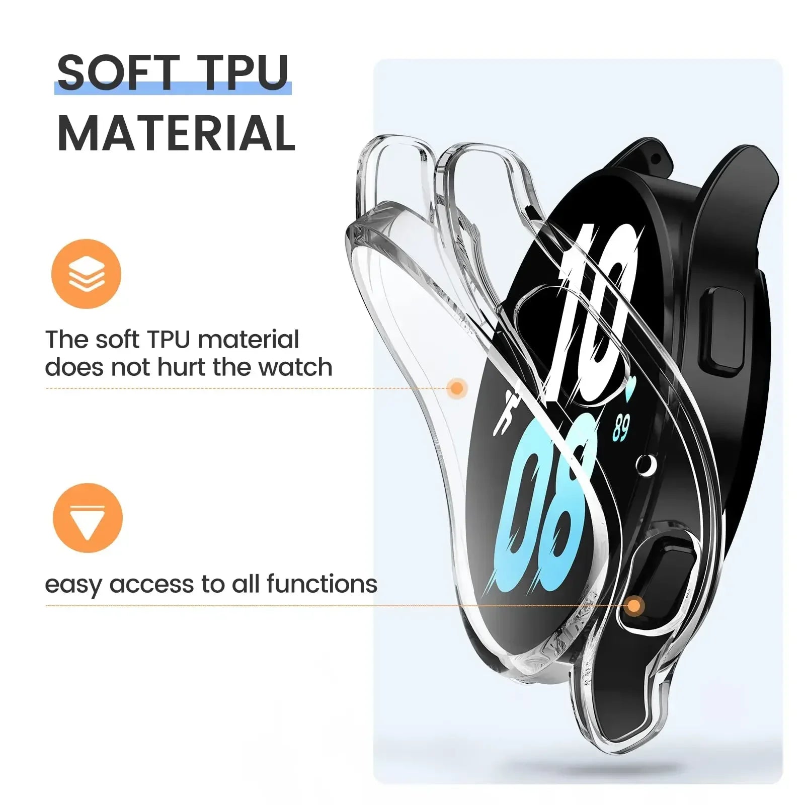 Strap+Screen Case Protector For Samsung Galaxy Watch 7 6 5 4 40mm 44mm Band Cover For Samsung Galaxy Watch 7 44mm Metal Bracelet