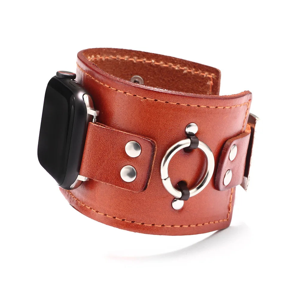 Genuine leather band for Apple Watch band loop 44mm 45mm watch band for Apple Watch Ultra 49mm 45mm 41mm 8 7 6 5 4 band accessories