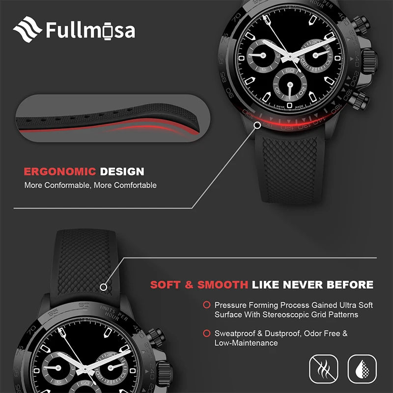 Rubber 20mm Watch Band 22mm Watch Band Silicone No Gaps Strap for Samsung Galaxy Watch 46mm Huawei Watch GT4 46mm Amazif Garmin