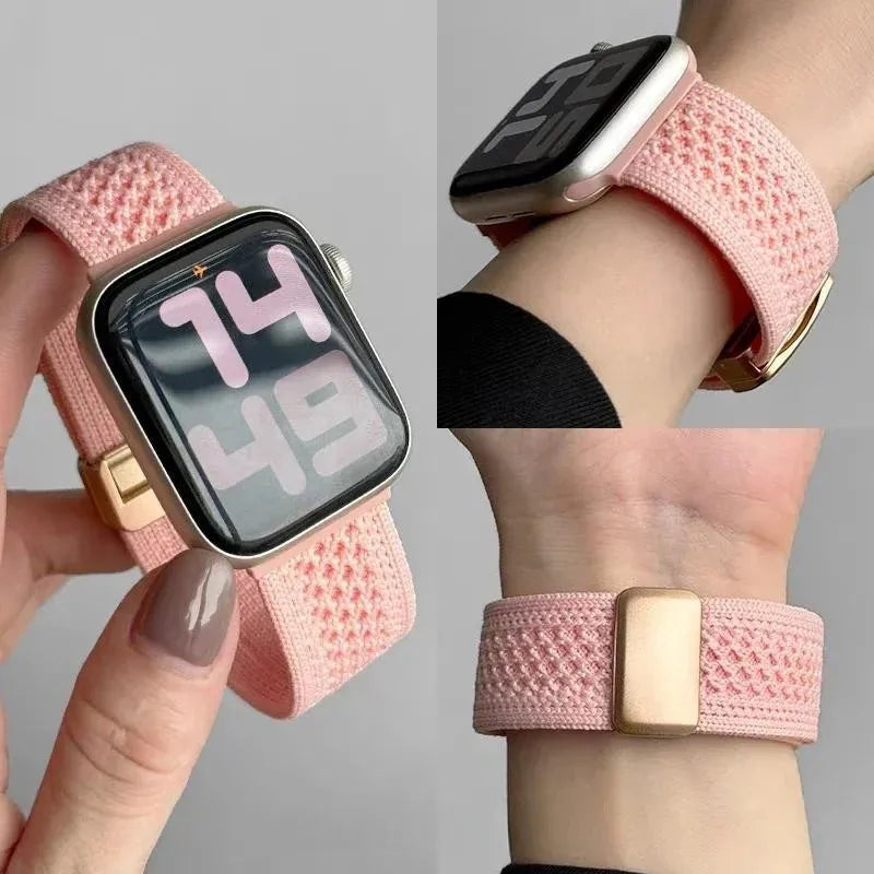 Cartoon Braid Nylon Magnetic Buckle band For Apple Watch Series 10 40mm 41mm 42mm 44mm 45mm 46mm For Apple Watch 10 9 8 6 5 4