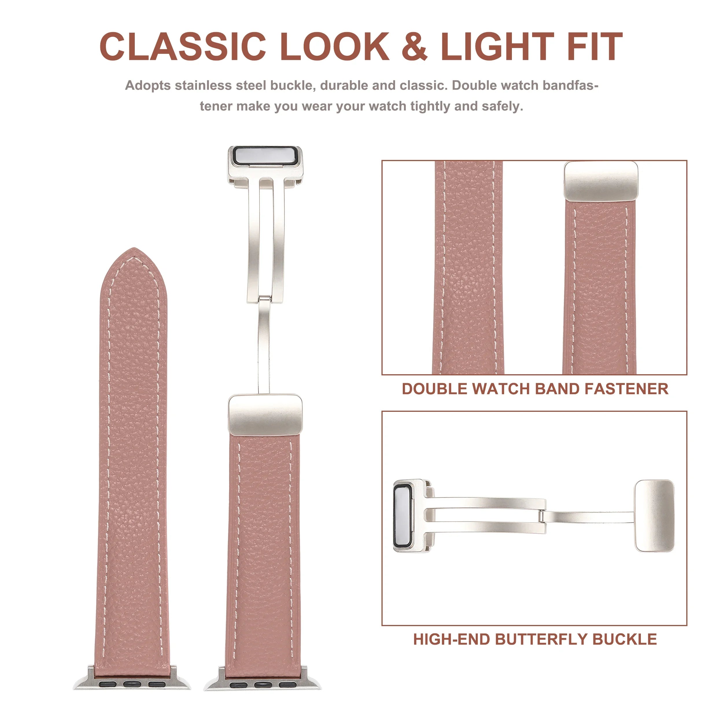 Leather band for Apple Watch band 49mm 41mm 45mm 44mm 42mm 40mm 46mm Magnetic band for Apple Watch Ultra 2 Series 10 9 8 7 6 5 SE