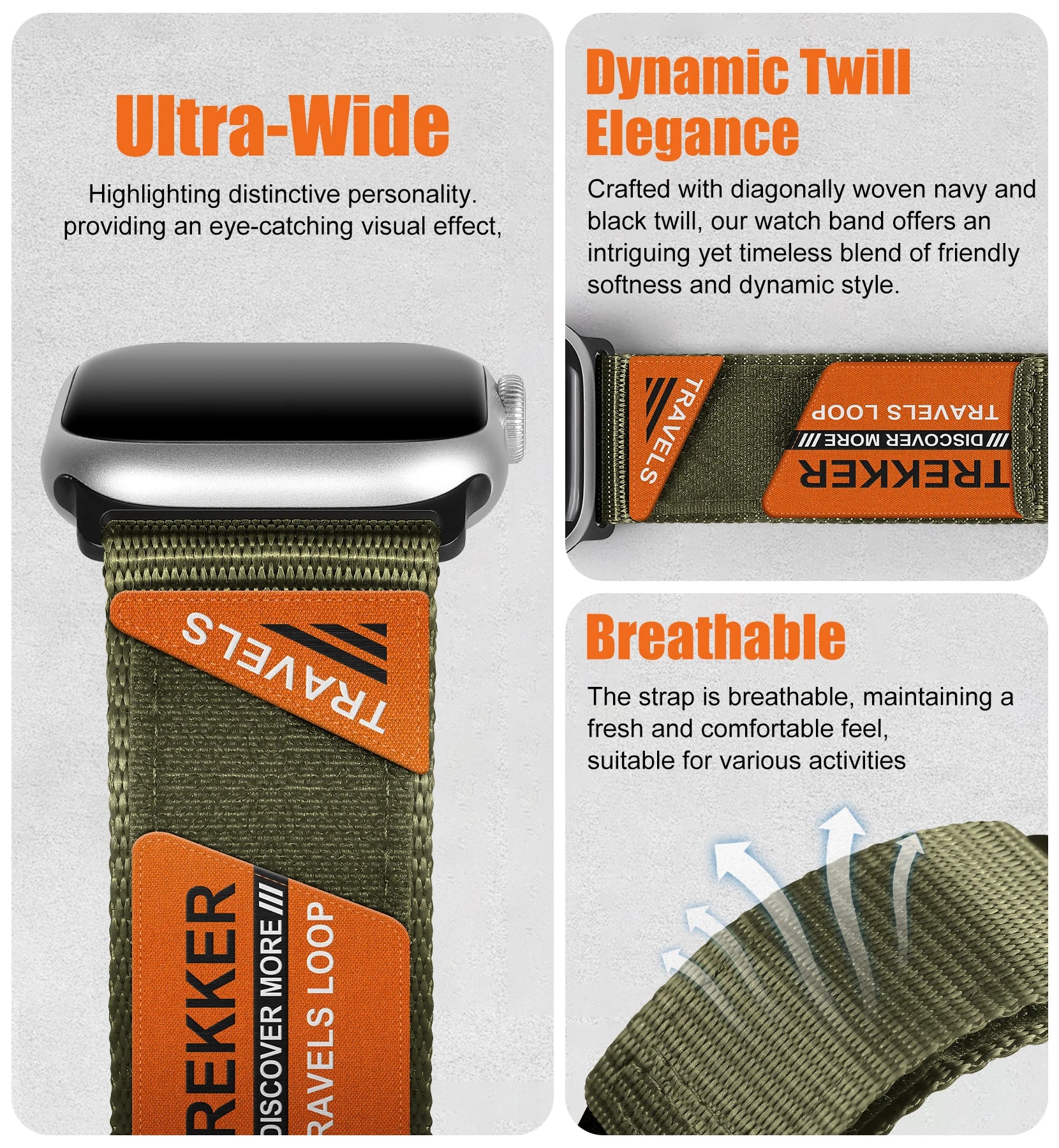 Trail Loop for Apple Watch band 46mm 42mm 44mm 45mm 49mm 40mm Nylon Sport band Apple Watch Ultra 2 Series 10 9 8 7 SE 3 11 Band