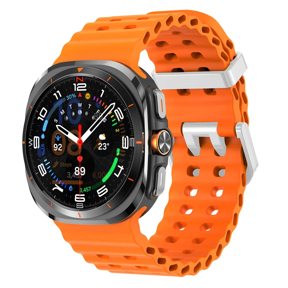 Silicone Breathable Strap For Samsung Galaxy Watch Ultra 47mm Marine Wristband Bracelet Galaxy Watch Ultra(2025) 47mm Watchband