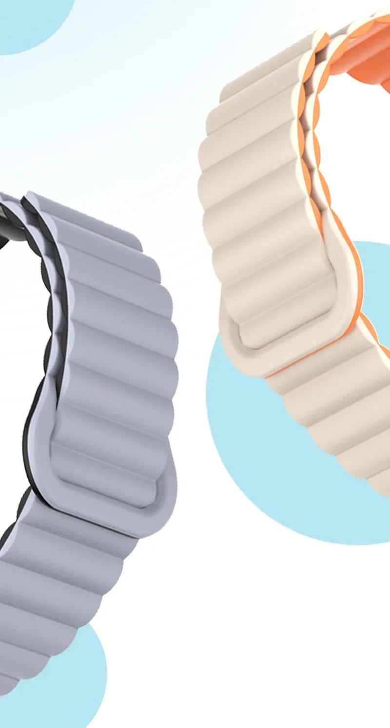 silicone strap For Samsung Galaxy watch 7/6/5/4/5pro/6-4 Classic/FE 20mm 22mm band Magnetic Loop bracelet huawei GT 4-3-pro-2e