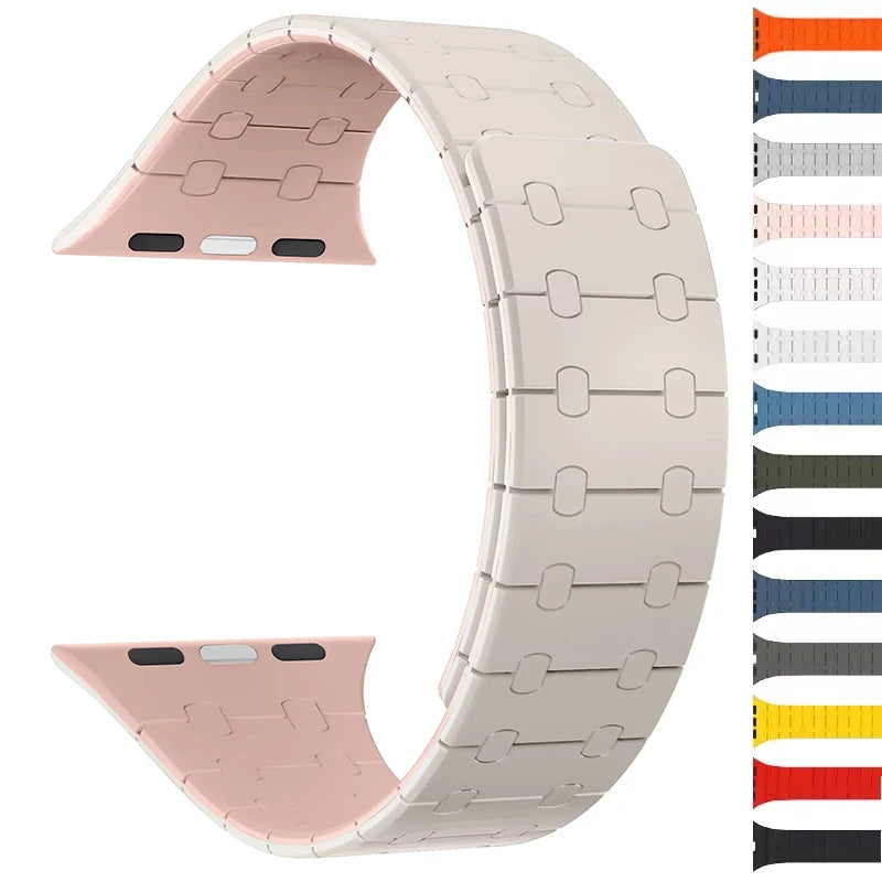 Magnetic Silicone band for Apple Watch band Ultra 3 49mm 44mm 40mm 42mm 46mm 45mm band For Apple Watch Series11 10 9 8 7 6 SE 5 4 38mm