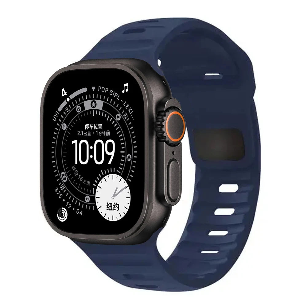 Silicone sport band for Apple Watch 49mm 45mm 44mm 46mm 42mm 40mm 41mm Correa band Apple Watch Series 9 8 7 6 5 SE Ultra 3 2 1