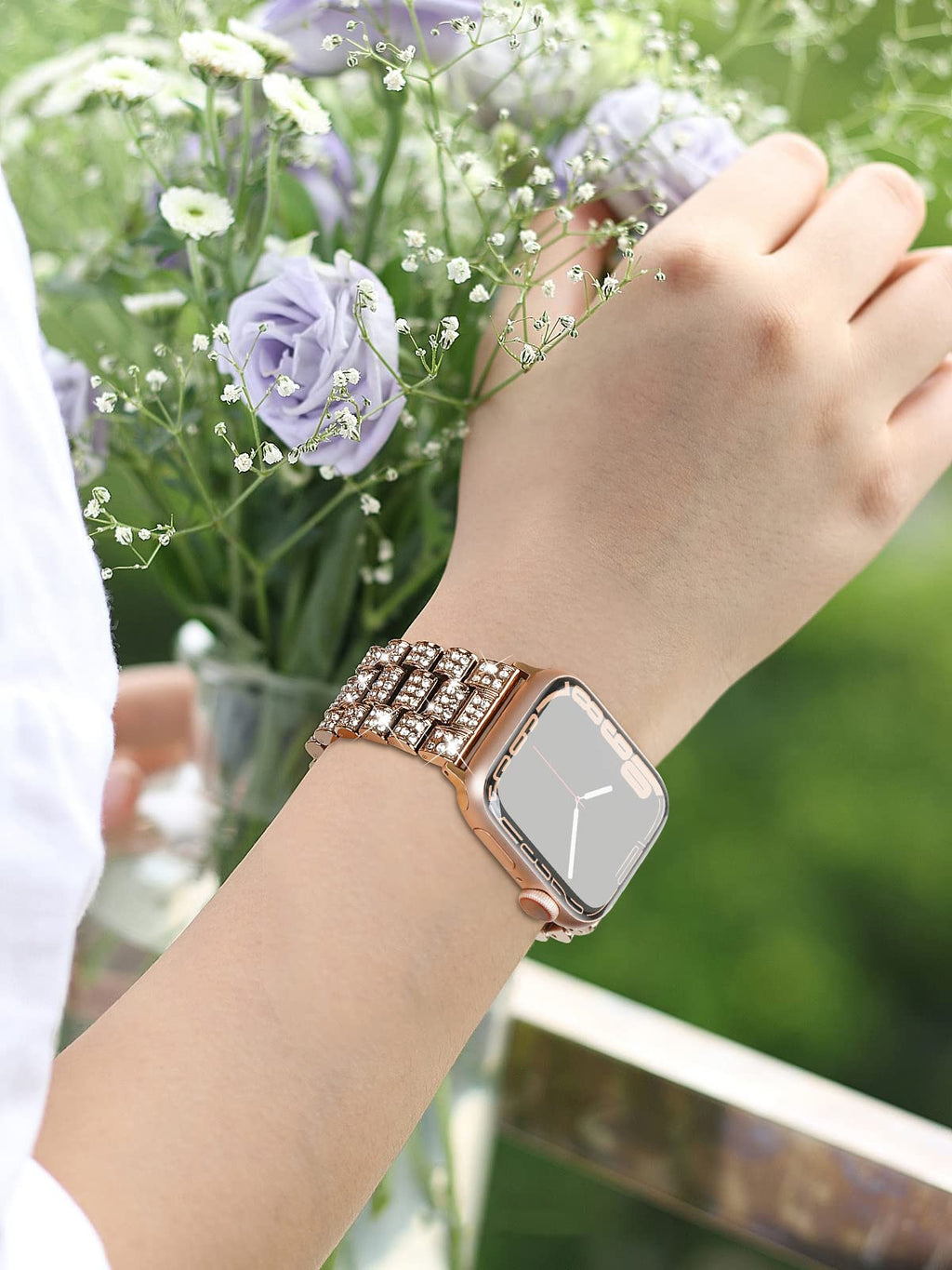 Women's Diamond band For Apple Watch Ultra 2 band 9 49mm 44mm 40mm 41mm 45mm metal band Apple Watch Series 8 7 6 SE 5 Watchband