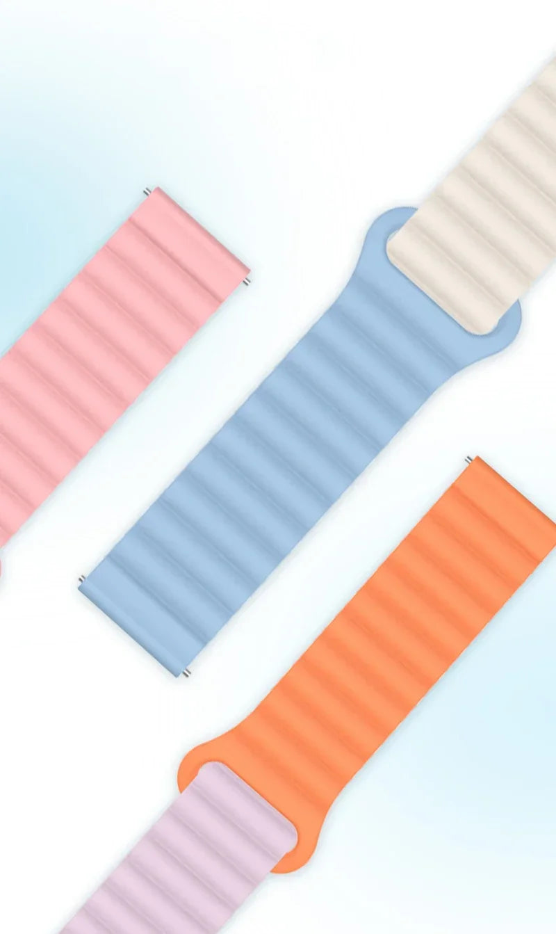 silicone strap For Samsung Galaxy watch 7/6/5/4/5pro/6-4 Classic/FE 20mm 22mm band Magnetic Loop bracelet huawei GT 4-3-pro-2e