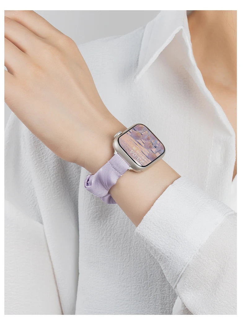 Scrunchie Compatible For Samsung Galaxy Fit 3 SM-R390,Cute Ice Silk Elastic for Samsung Galaxy Fit 3 Accessories