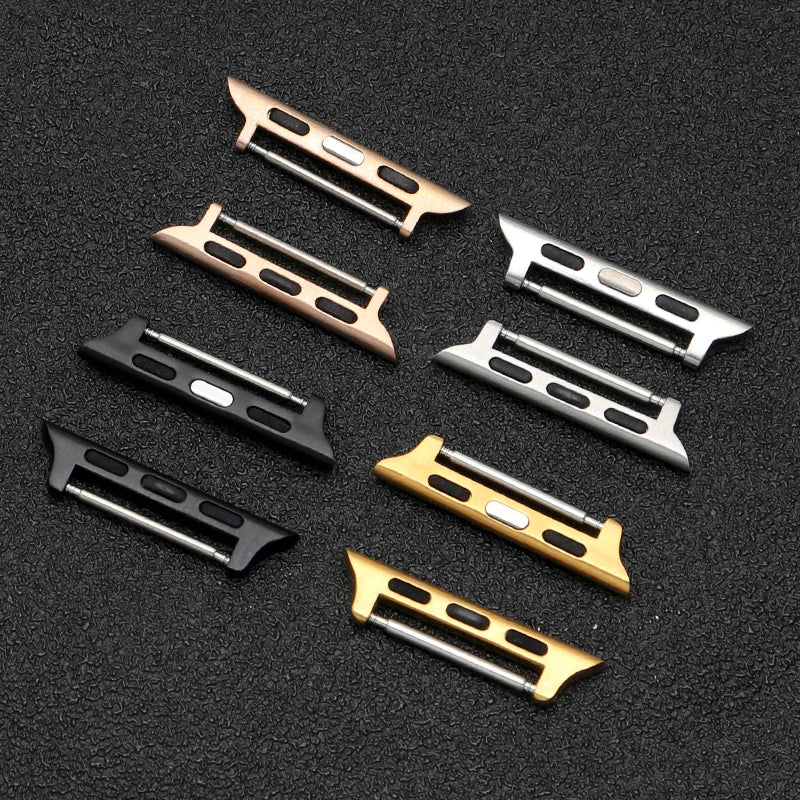 2PCS Connector For Apple Watch band Series 9 8 7 6 5 4 3 SE 44mm 40mm 42mm 41mm 45mm Stainless Steel Adapter Apple Watch Ultra 2 49mm