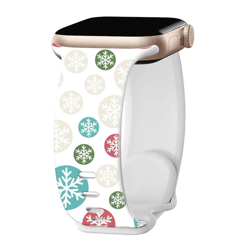 Silicone Christmas band for Apple Watch band 46mm 41mm 42mm 44mm 45mm 49mm Sport band for Apple Watch 11 10 9 8 7 6 5 SE Ultra 3