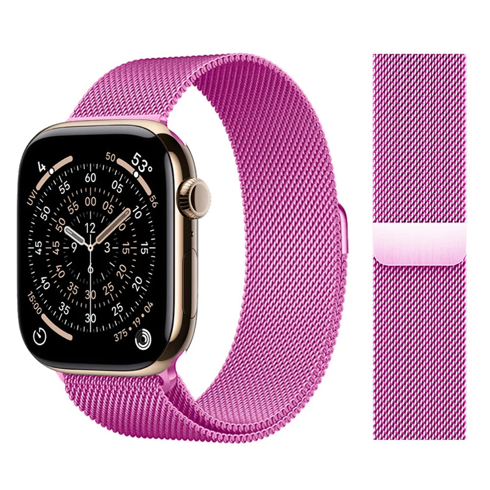For Apple Watch band 11 10 9 8 SE 46mm 42mm 44mm 45mm Ultra 3 2 49mm 41mm Milanese Loop metal band correa Apple Watch bands