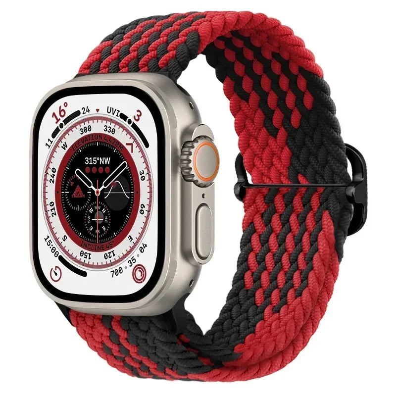 Nylon band for Apple Watch Ultra 2 band 49mm 40mm 44mm 41mm S10 46mm Elastic Braided Loop band Apple Watch Series 9 8 7 6 SE 5 4