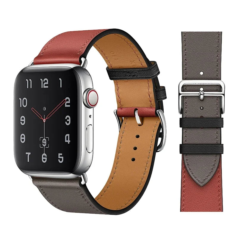 Leather band For Apple Watch Ultra 2 49mm 9 8 7 45mm 41mm High quality business wristband For Apple Watch 6 5 4 3 SE 44mm 40mm 42mm