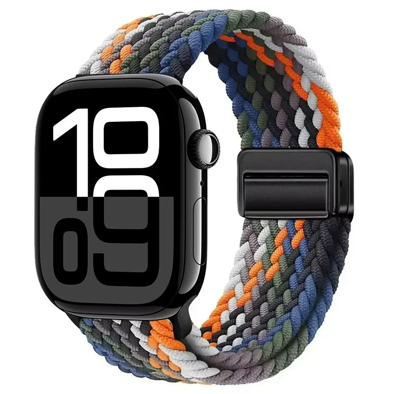 Nylon Braided Loop band for Apple Watch Ultra 3 2 49mm 11 10 42mm 46mm 9 8 7 45mm 41mm Magnetic band Apple Watch 6 5 SE 44mm 40mm band