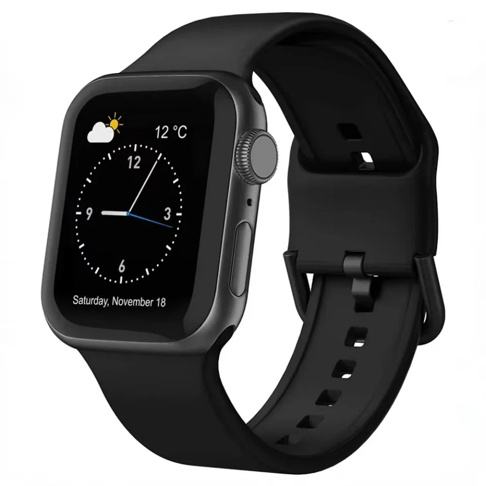 Silicone band for Apple Watch band 46mm 42mm 45mm 41mm 44mm 46mm band Wristband Apple Watch Series 10 9 8 7 6 5 SE Ultra 2 49mm