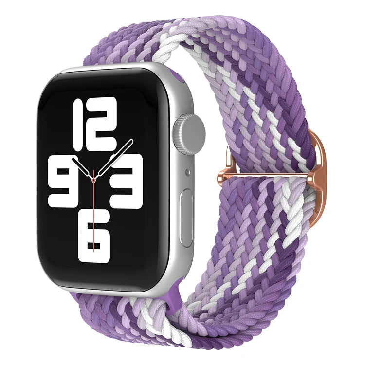 Braided Loop For Apple Watch band 49mm 44mm 45mm 41mm 42mm 38mm 40mm Elastic Solo band Apple Watch Ultra Series 7 SE 3 6 8 Band