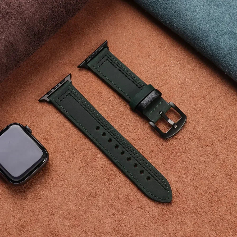 Leather loop band For Apple Watch band 40mm Ultra 49mm 41mm 42mm 38mm 46mm 44mm 45mm band Apple Watch Series 10 9 5 6 SE 8 7 3 4