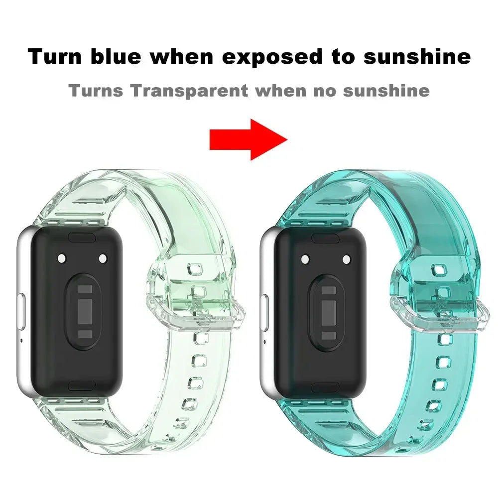TPU Watchband For Samsung Fit3 Transparent Change Color Light Wrist Bracelet For Samsung Fit 3 Strap Silicone Replacement Strap