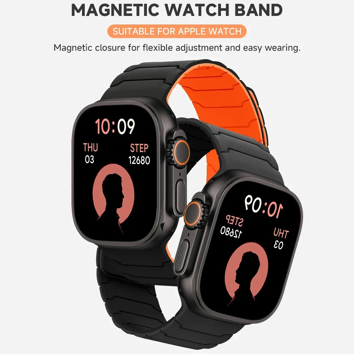 Magnetic band for Apple Watch band Ultra 2 49mm 46mm 44mm 41mm 45mm 42mm Silicone band Apple Watch Series 10 9 8 7 6 5 4 SE band