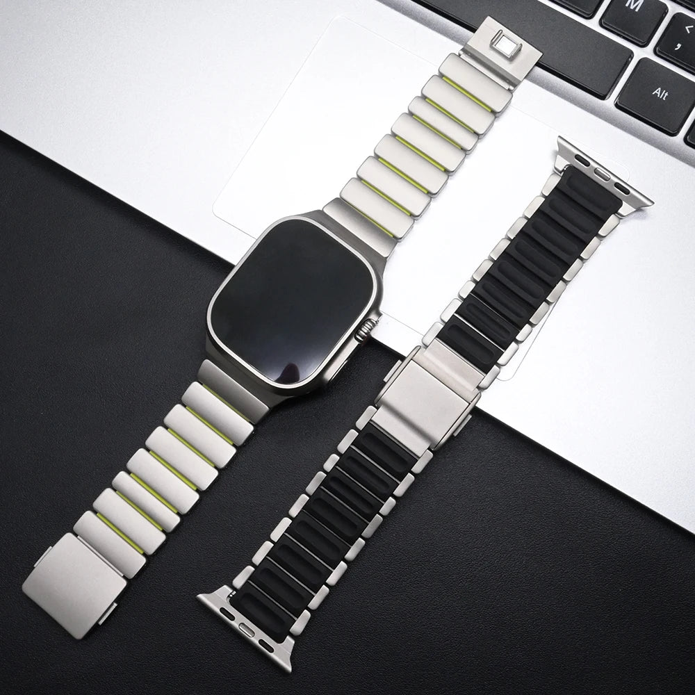 Titanium band for Apple Watch Ultra 3 2 band 49mm Series 11 10 46mm Magnetic band for Apple Watch 9 8 7 6 5 4 SE 3 44mm 45mm