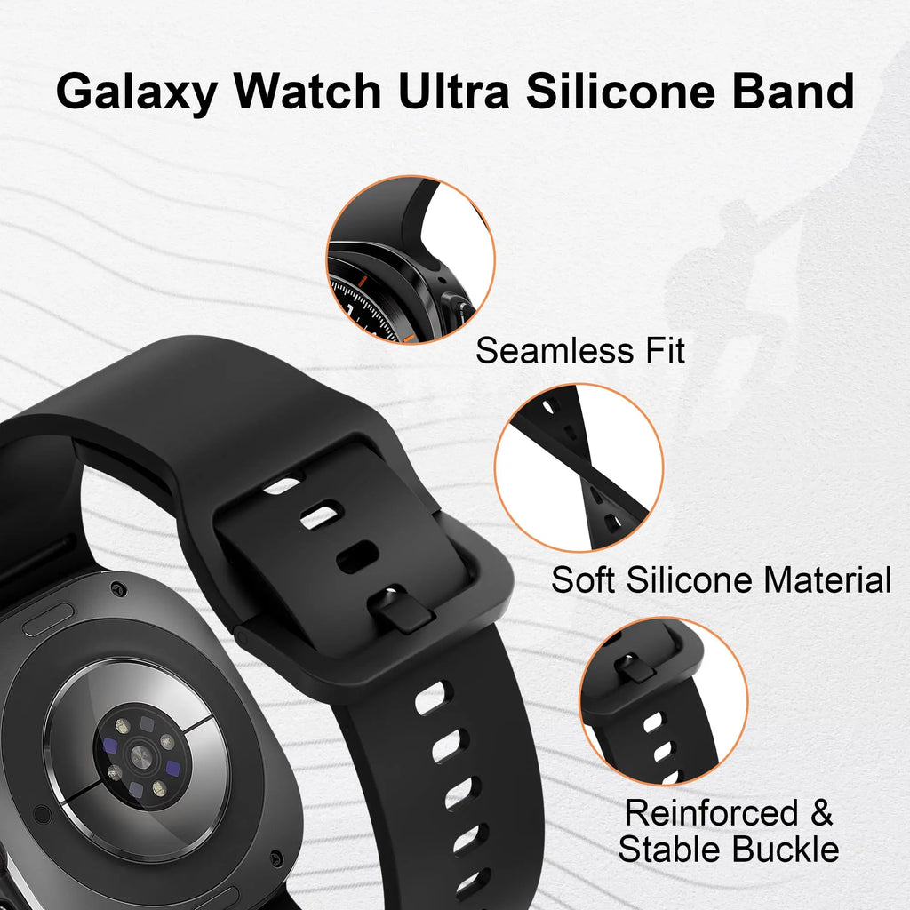 Original Silicone Band For Samsung Galaxy Watch Ultra Strap 47mm Accessories Sport Bracelet correa Galaxy Watch 7 Ultra 47 mm