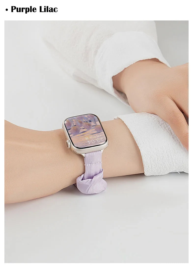 Scrunchie Compatible For Samsung Galaxy Fit 3 SM-R390,Cute Ice Silk Elastic for Samsung Galaxy Fit 3 Accessories