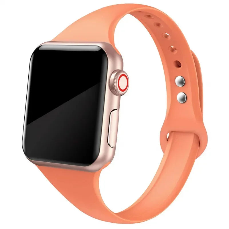 Slim WatchBands for Apple Watch band Series 9 8 7 6 5 4 SE Ultra 2 49mm Sport band Silicone band Apple Watch 41mm 44mm 40mm 45mm