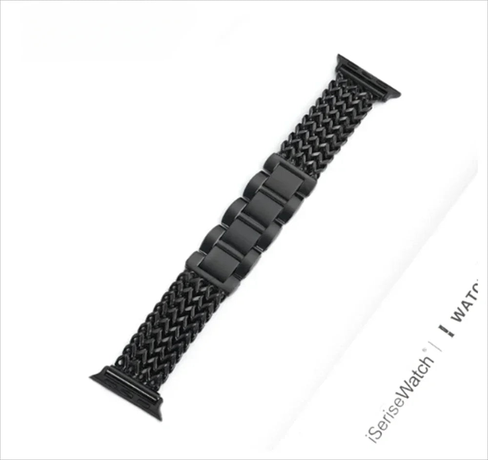 Luxury Stainless Steel band For Apple Watch 9876 45mm 44mm 42mm 41mm 38mm 40mm metal Braided band Correa Apple Watch Ultra 49mm S10 42mm 46m