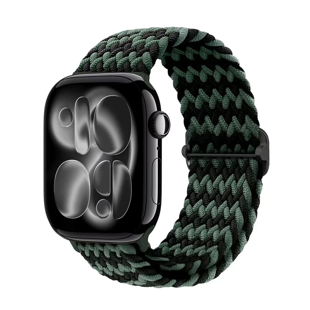 Braided band For Apple Watch band 44mm 45mm 49mm 46mm 40mm 41mm 38mm Elastic Adjustable Nylon band Apple Watch Series 11 10 9 8 SE 7 Ultra3