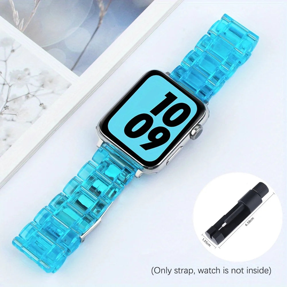 Transparent Link band for Apple Watch band 44mm Ultra 49mm 41mm 45mm 46mm 42mm glacier band Apple Watch Series 10 9 8 7 6 5 4 3
