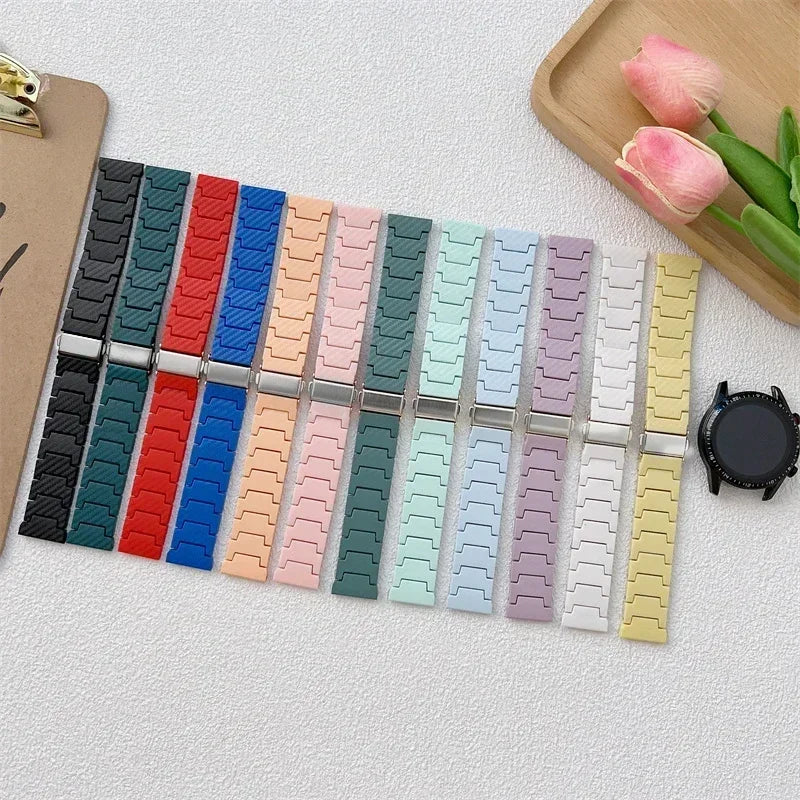 Carbon fiber strap For Samsung Galaxy 7/6/6 classic/5/pro/4/Active band 20mm 22mm bracelet Huawei watch GT 4-3-Pro-2e watchbands