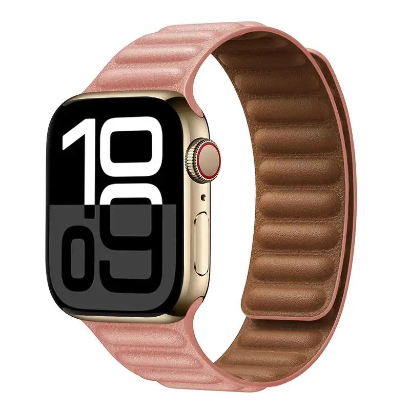 Leather band for Apple Watch band 49mm 46mm 42mm 41mm 44mm Original Magnetic Loop Link band Apple Watch 10 9 8 7 SE Ultar2 band
