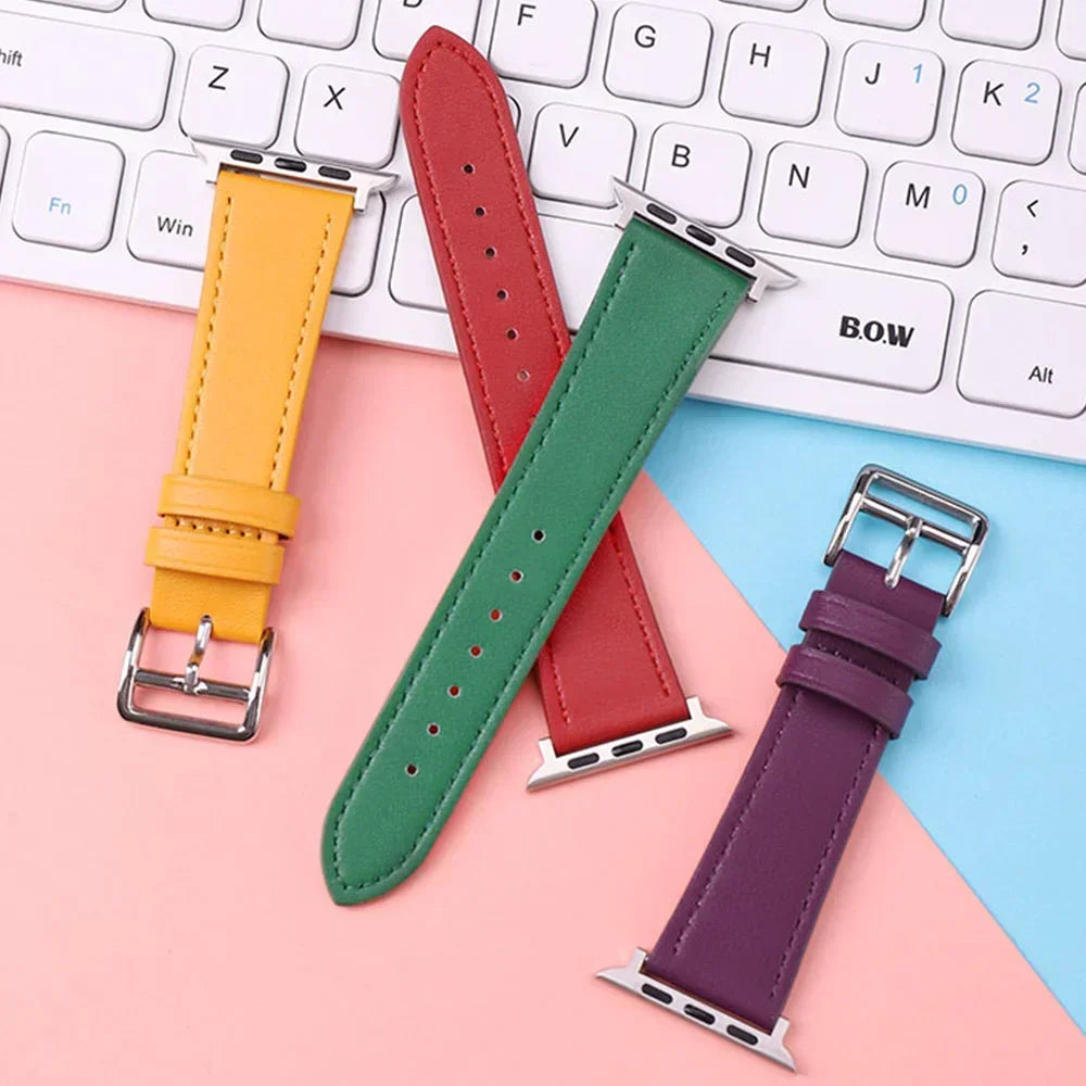 Sport Leather Watch band for Apple Watch band 44mm 38mm 42mm 46mm 40mm 41mm 49mm 45mm band Apple Watch Series Ultra 2 10 9 8 7 6 5 4 SE