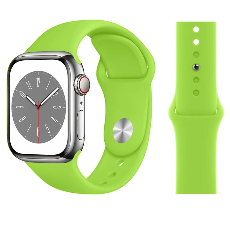 Silicone band For Apple Watch band 45mm 46mm 44mm 41mm 40mm 42mm Sport Correa band Apple Watch Series 11 10 SE 9 8 7 6 5 Ultra 3