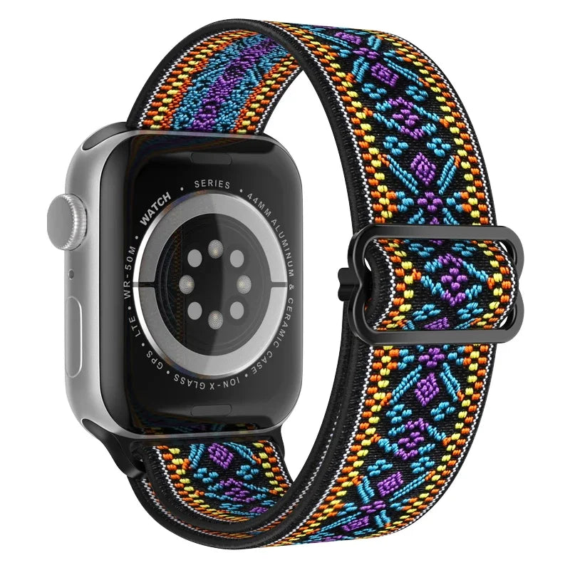 Stretchy Nylon band for Apple Watch Ultra 3 band 40mm 41mm 42mm 44mm 45mm 49mm 46mm Elastic band Apple Watch 11 10 9 8 SE 7 6 5