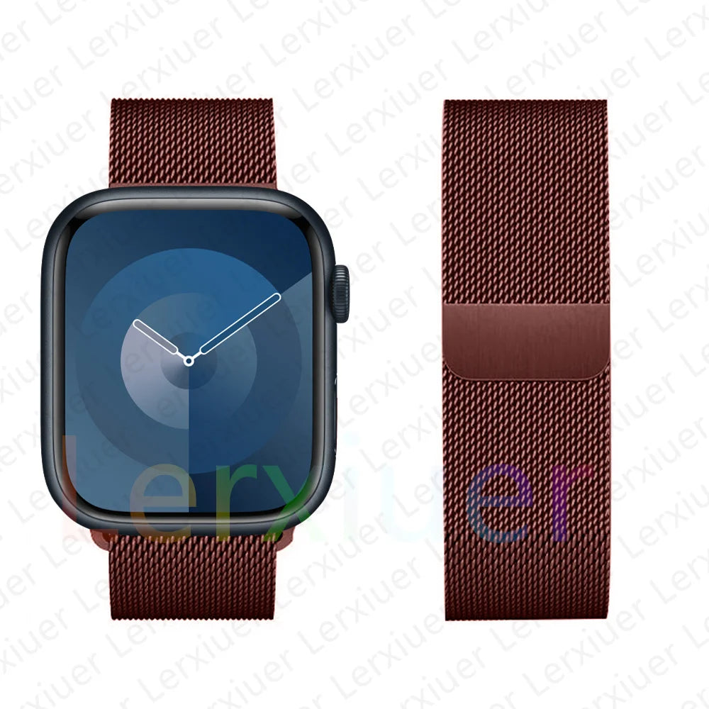 Milanese Loop For Apple Watch band 46mm 44mm 45mm 40mm 42mm 41mm 38mm 49mm band Apple Watch Series 10 Ultra 2 9 8 SE 7 6 5 Band