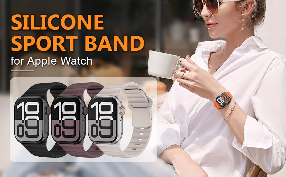 Sport Silicone band for Apple Watch band 44mm 40mm 46mm 41mm 49mm 42mm 45mm correas band Apple Watch Ultra 2 Series 10 9 8 7 SE