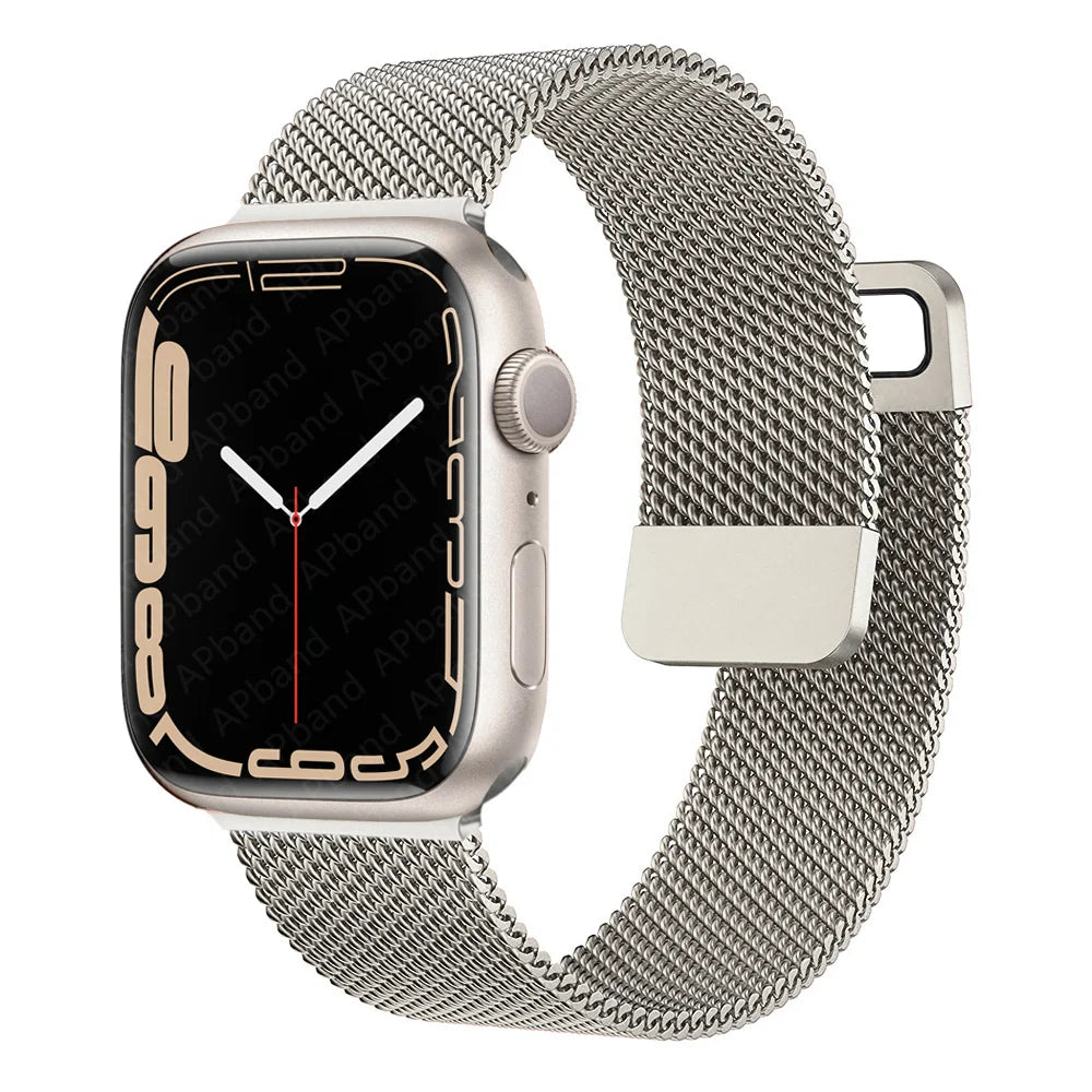 band For Apple Watch band 44mm 40mm 45mm 41mm 38mm 42mm 44mm Accessorie Milanese Loop metal band Apple Watch serie 3 4 5 6 SE 7