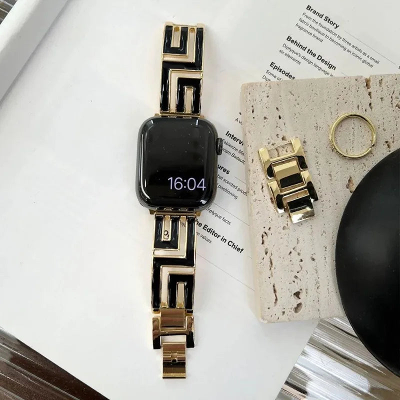 Luxury metal band for Apple Watch S10 46mm 42mm Ultra 2 49mm 9 8 7 45mm 41mm Women band for Apple Watch SE 6 5 4 40mm 44mm 38mm