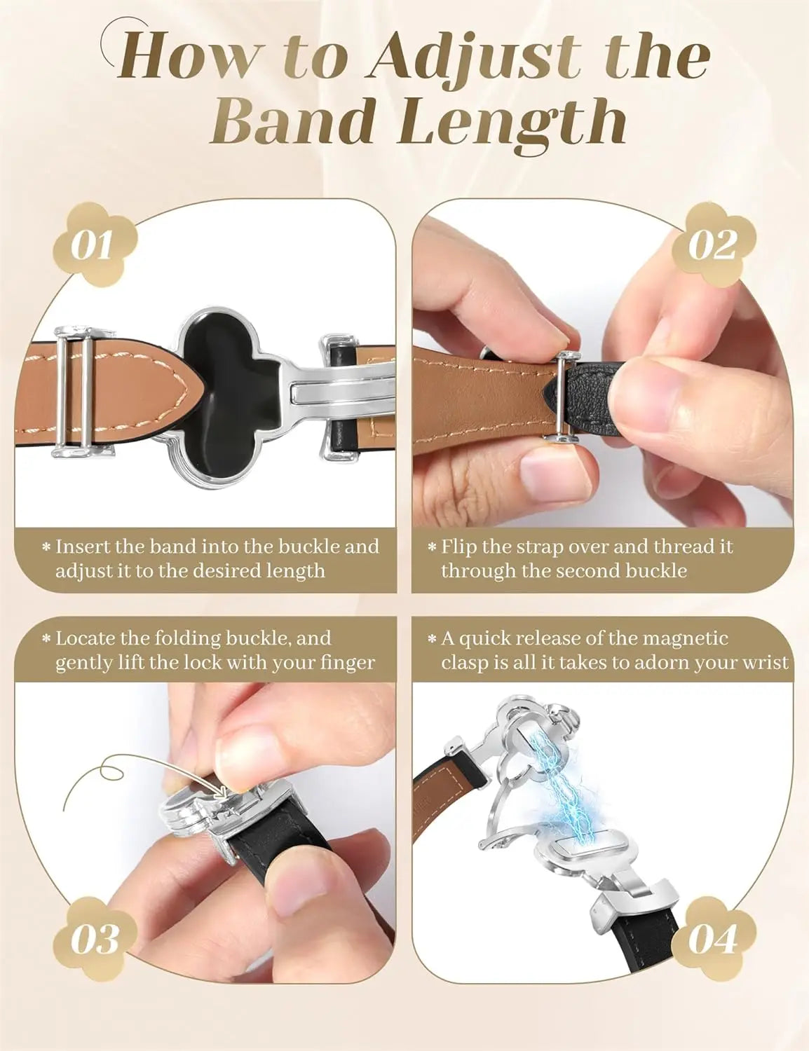 Fashion Leather band For Apple Watch band 49mm 44mm 45mm 42mm 40mm 46mm 41mm Magnetic band Correa woman Apple Watch Ultra Series 11 10 9 8 7