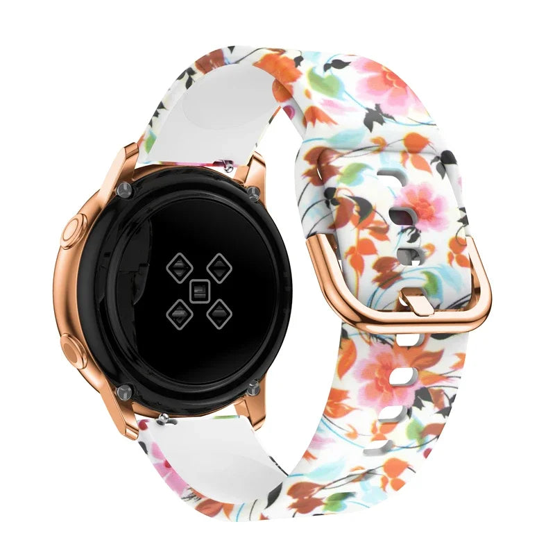 20mm/22mm strap For Samsung Galaxy watch 7/4/6/5 pro/Classic Active Printing Silicone bracelet For Amazfit GTR/GTS 4-2 mini band